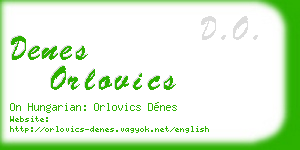 denes orlovics business card